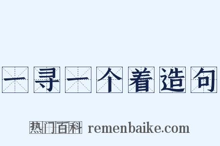 一寻一个着造句是什么意思的图片